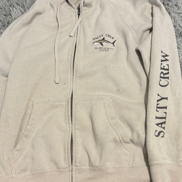 Salty Crew Beige Crewneck Sweatshirt with Shark Graphic - Picture 2 of 2